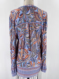 Democracy Blue Print Top, L