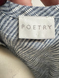 Poetry 2pc Blue 100% Linen Dress + Jacket, 12