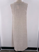 Home Frocks Tan Linen Dress, S