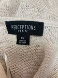 Perceptions 2pc Cream/Green Dress + Cardigan, M Petite