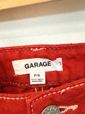 Garage Red Denim Mini Skirt, S