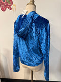 Fabletics Blue Crushed Velour Jacket, M