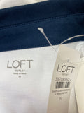 New Loft White/Navy Cropped Top, M