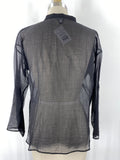 Eileen Fisher Black Sheer Top, S Petite