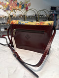Patricia Nash Brown Leather & Tapestry Crossbody Bag, 9.5"x6.5"