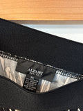 Alfani Black Print Skirt, L Petite