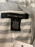 89th & Madison Gray Stripe Cardigan, L