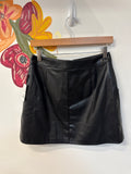 New Alexia Admor Black Faux Leather Zip Front Skirt, 6