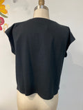 Calligraphie Black with Pearl Accents Top, M
