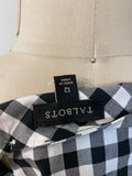 Talbots Black Gingham Top, 12