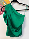New Express Green One Shoulder Top, XS