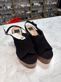Dolce Vita Black Dilion Platform Wedge Sandals, 8