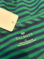 Talbots Navy/Green Stripe Cheery Top, M