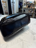 Donald Pliner Black Leather Shoulder Bag, 12"x9"