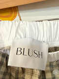 Blush Plaid 100% Cotton Shorts, L