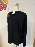 In the Dream Garden Black Cardigan, 1X