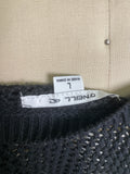 O'Neill Black Cropped Open Stitch Sweater, L
