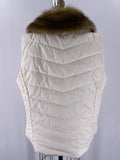 Talbots Ivory with Removable Faux Fur Collar Vest, XL