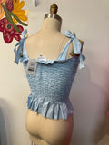 Mable Blue Smocked Top, S