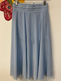 Halara Blue High Waisted Drawstring Contrast Mesh 2-in-1 Pocket Flowy Midi Flare Casual Skirt, S