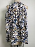 Michael Kors Blue Open Shoulder Top, L