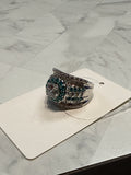 Sterling Silver 9.53ct Clear Aquamarine & White CZ Ring, 11