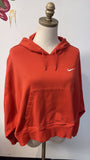 Nike Orange Hoodie Cropped Sweatshirt, M