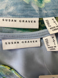 Susan Graver Sheer Chiffon Tunic Set Blue 2pc Top, M