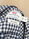Vineyard Vines Blue Gingham Top, 12