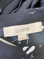 Loft Black Bird Print Top, XS