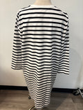 New Boden White/Black Stripe Dress, 16/18