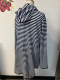 Liz Claiborne Navy Stripe Hooded Cardigan, XXL