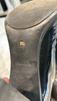 Prada Black Patent Leather Block Heel, 39.5 (9.5)