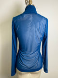 New White House Black Market Blue Mesh Turtleneck Top, S