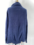 To Be Honest Blue Turtleneck Sweater, L