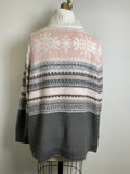 CJ Banks Pink/Gray Sweater, 2X