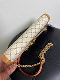 Rioni Brown/Ivory Laine Chained Clutch, 10"x1.5"x5" (retail $290)