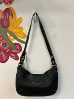 New Tous Black Leather Shoulder Bag, 12"X7" (retail $299)