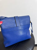 Fossil Blue Leather Crossbody Bag, 8"x8"