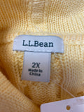 L.L. Bean Yellow Zip Front Hoodie Cardigan, 2X