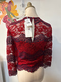 New Lucy Paris 2pc Red/Navy Skirt + Top, S
