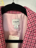 J. Crew Pink Houndstooth Blazer Jacket, 0