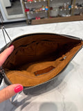 Patricia Nash Black Leather Wristlet, 9"x6.5"