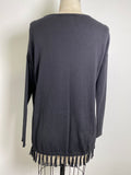 Lilly Pulitzer Black Fringe Sweater, XS