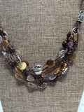 Brighton Silver/Brown Necklace, 14"-16"