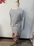 Joules White/Navy Stripe Dress, 10