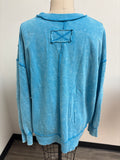 Zenana Blue Sweatshirt, 1X/2X