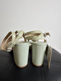 Tamaris Green Leather Sandals, 40 (9-9.5)