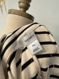 Old Navy White/Black Stripe Jacket, XXL