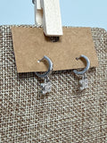 “38” Silver Huggie Hoop Earrings